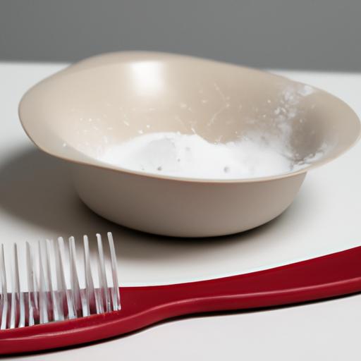 Preparing to apply baking soda on grey hair